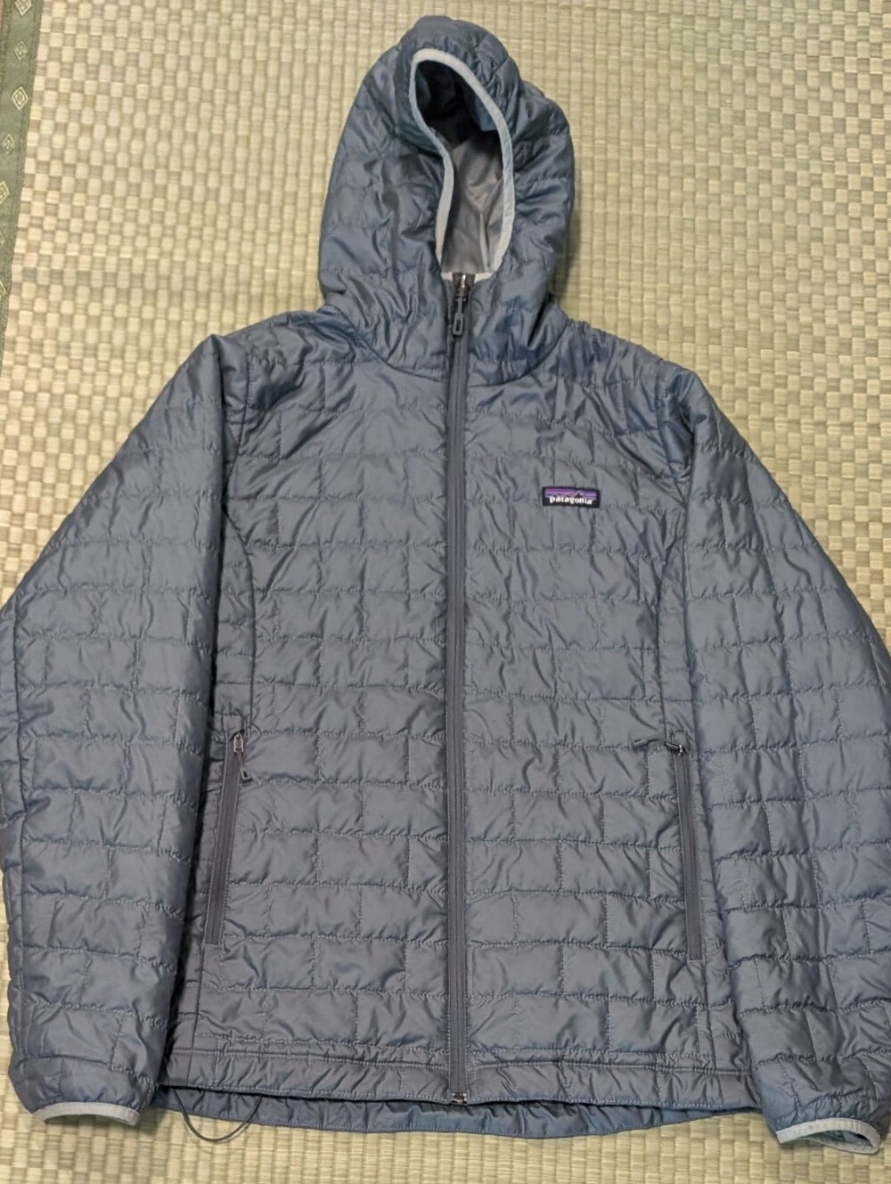 Patagonia Nanopuff Full Zip Hooded Jacket in Blue Sage Women's Size XL